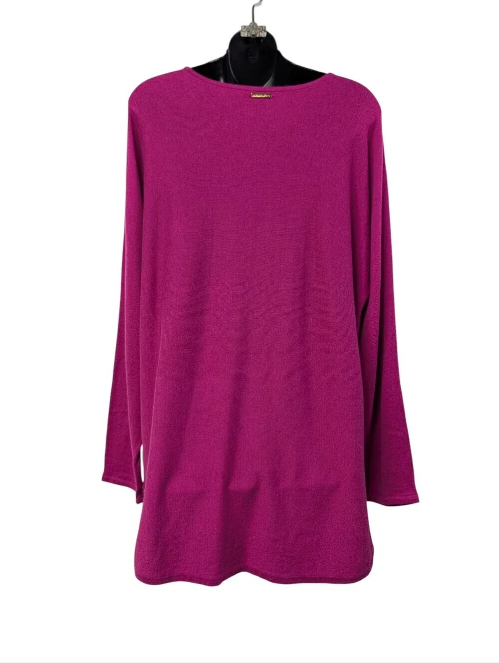 Michael Kors Magenta Pink Knit Sweater Long Sleeve Boat Neck Size L Pullover